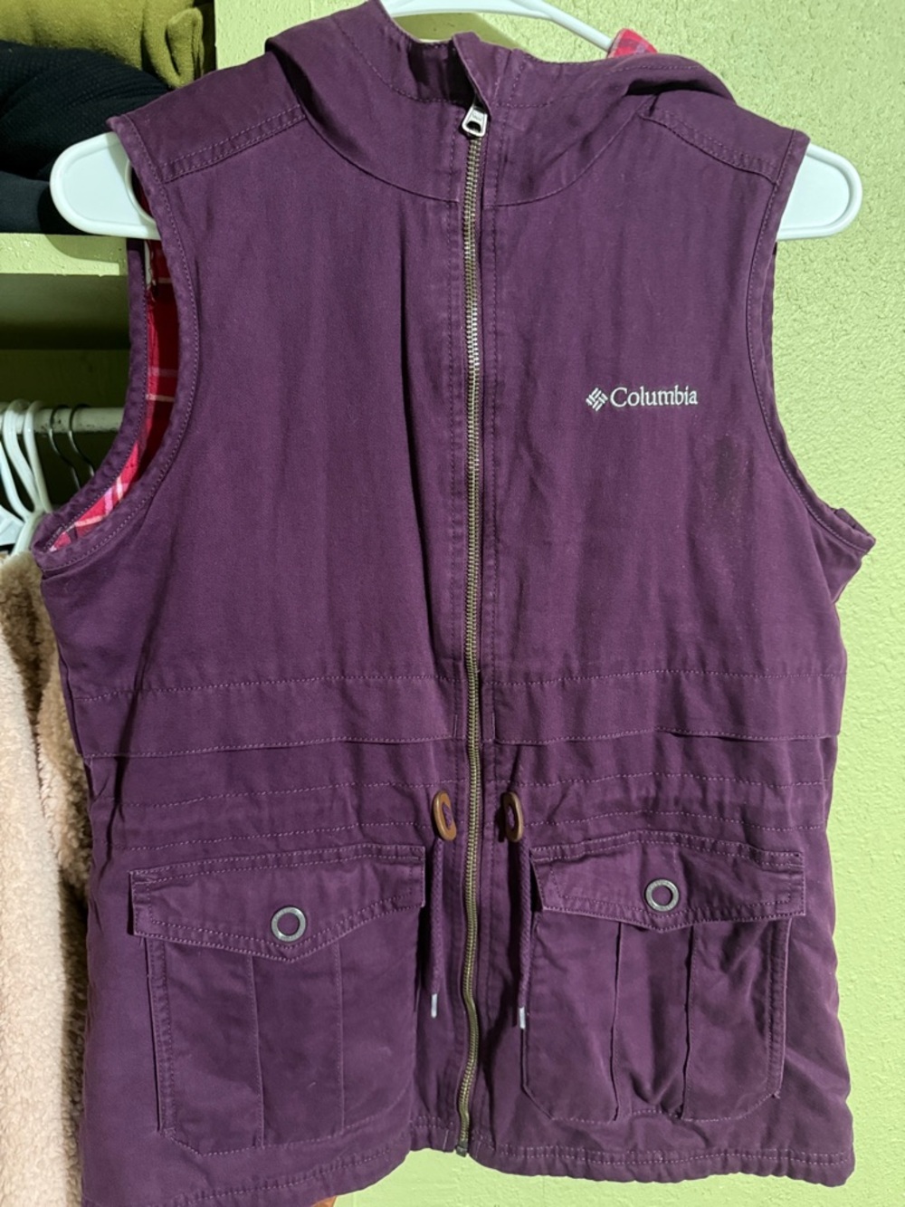 Columbia Deep Plum Sleeveless Utility Vest